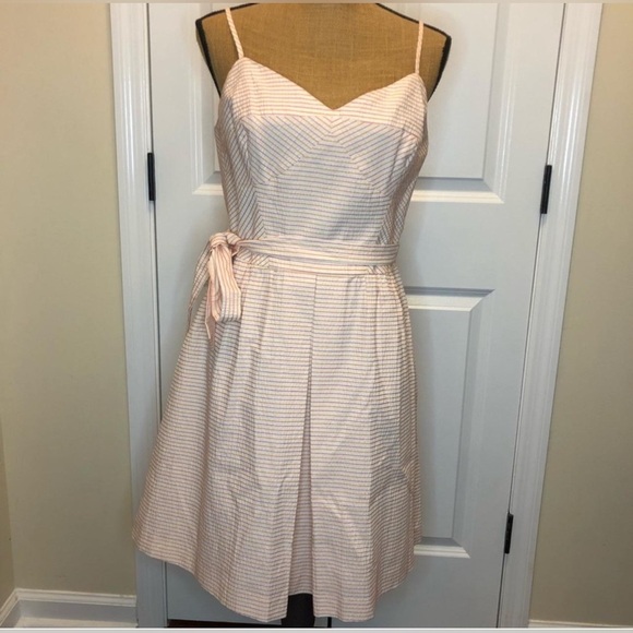 Shoshanna "NWT" Spaghetti Strap Striped Cotton Dress Size 8 - Picture 1 of 10